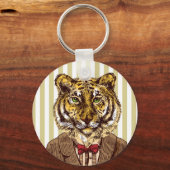 Tijger in avond Draag Sleutelhanger (Voorkant)