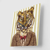 Tijger in avond Draag Vierkante Klok (Hoek)