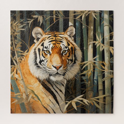 Tijger in Bamboe Bos Legpuzzel (Verticaal)