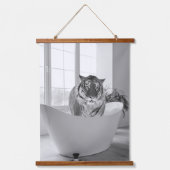 Tijger in Bathtub Bathroom Art Fun Animal Hangend Wandkleed (Voorkant)