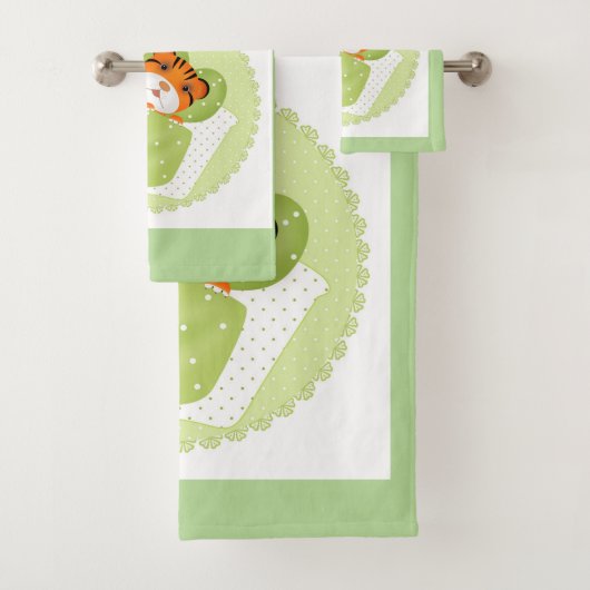 Tijger in bedillustratie kinder kinderachtige afdr bad handdoek (Insitu)