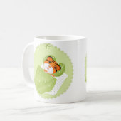 Tijger in bedillustratie kinder kinderachtige afdr koffiemok (Voorkant links)