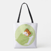 Tijger in bedillustratie kinder kinderachtige afdr tote bag (Achterkant)