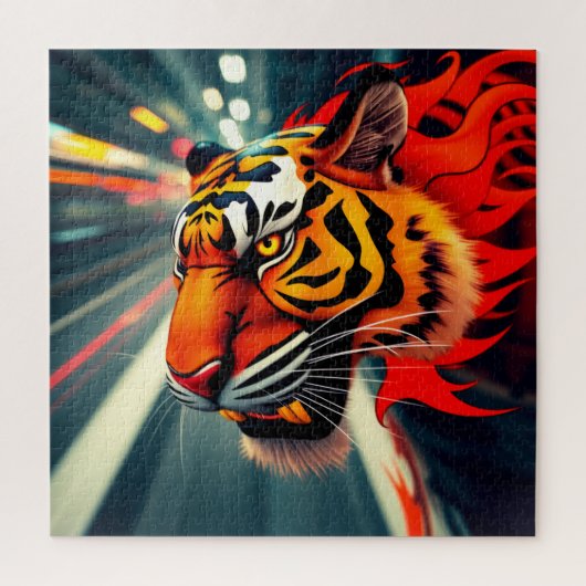 tijger in beweging legpuzzel (Verticaal)