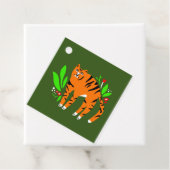 Tijger in bloemen bedankjes labels (In situ)
