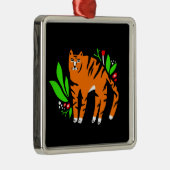 Tijger in bloemen metalen ornament (Rechts)