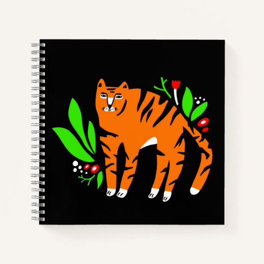 Tijger in bloemen notitieboek (Voorkant)