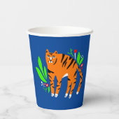 Tijger in bloemen papieren bekers (Achterkant)