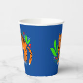 Tijger in bloemen papieren bekers (Links)