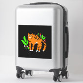 Tijger in bloemen sticker (Koffer)