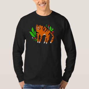 Tijger in bloemen t-shirt