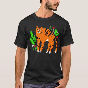 Tijger in bloemen t-shirt