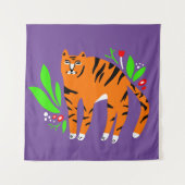 Tijger in bloemen wandkleed (Voorkant)