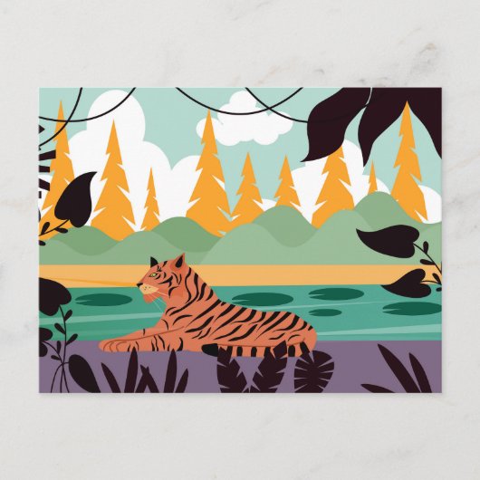 Tijger in de Jungle 2 Briefkaart (Voorkant)