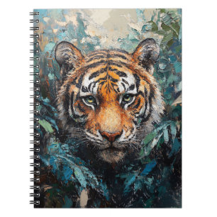 Tijger in de jungle portret schilderij notitieboek