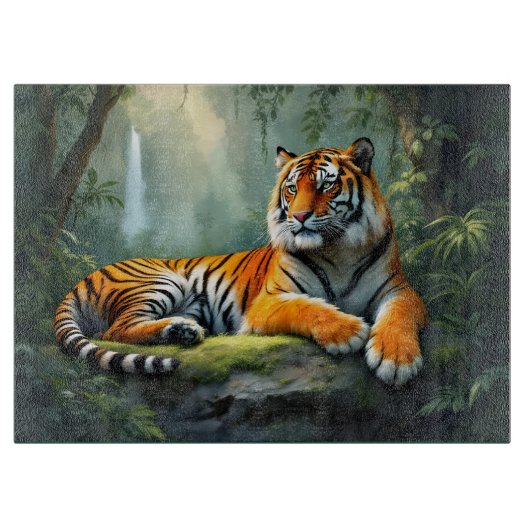Tijger in de jungle snijplank (Voorkant)