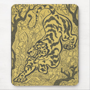 Tijger in de Jungle (Wild dier) (door Paul Ranson) Muismat