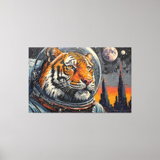TIJGER IN DE RUIMTE-2 CANVAS AFDRUK (Voorkant)
