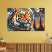 TIJGER IN DE RUIMTE-2 CANVAS AFDRUK (Insitu (Woonkamer))
