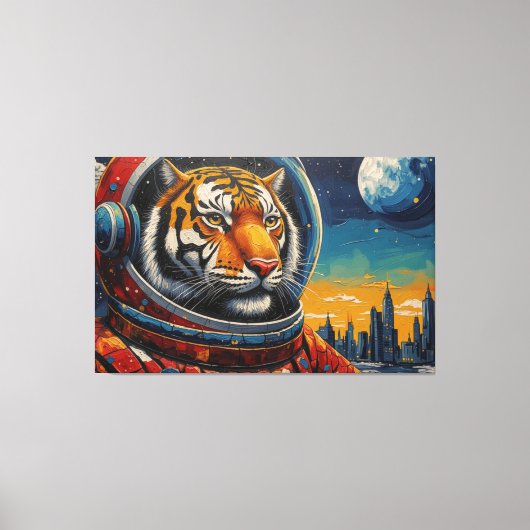 TIJGER IN DE RUIMTE-3 CANVAS AFDRUK (Voorkant)