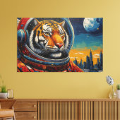 TIJGER IN DE RUIMTE-3 CANVAS AFDRUK (Insitu (Woonkamer))