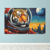 TIJGER IN DE RUIMTE-3 CANVAS AFDRUK (Insitu (Houten vloer))