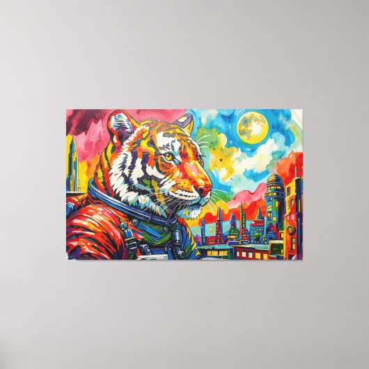 TIJGER IN DE RUIMTE-6 CANVAS AFDRUK (Voorkant)