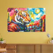 TIJGER IN DE RUIMTE-6 CANVAS AFDRUK (Insitu (Woonkamer))