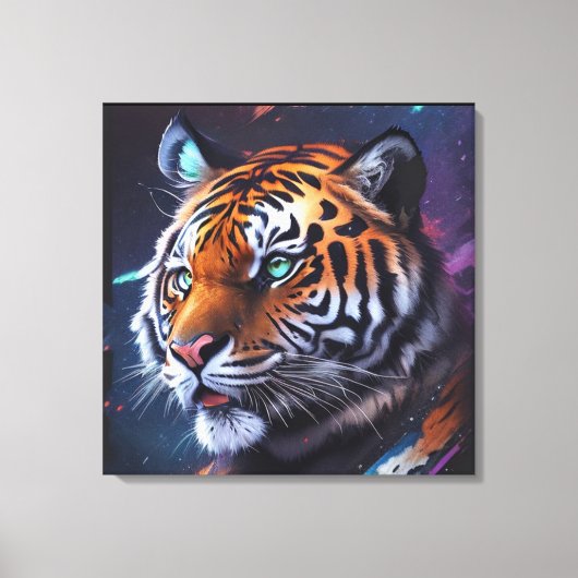 Tijger in de ruimte canvas afdruk (Voorkant)