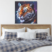 Tijger in de ruimte canvas afdruk (Insitu (Slaapkamer))