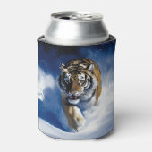 Tijger in de sneeuw blikjeskoeler (Blikje Voorkant)