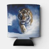 Tijger in de sneeuw blikjeskoeler (Achterkant)