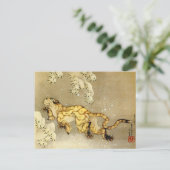 Tijger in de sneeuw Fine Art Briefkaart (Staand voorkant)