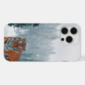 tijger in de sneeuw iPhone hoesje (Achterkant horizontaal)
