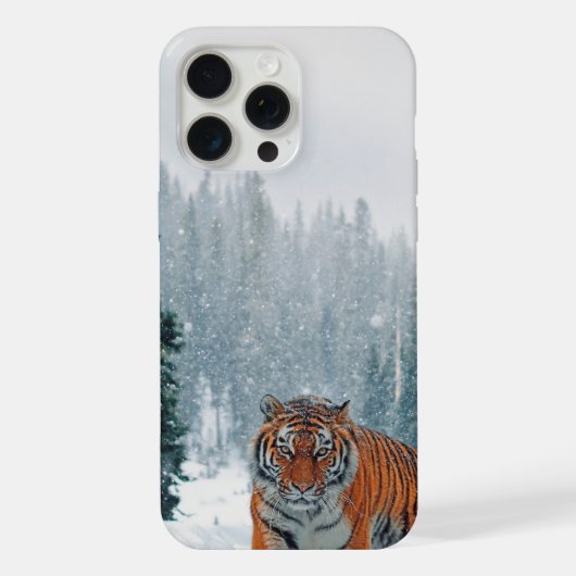 tijger in de sneeuw iPhone hoesje (Achterkant)