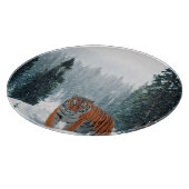 Tijger in de sneeuw snijplank (Hoek)