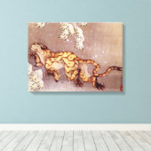 Tijger in de sneeuw van Hokusai Canvas Afdruk (Insitu (Houten vloer))