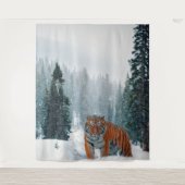 Tijger in de sneeuw wandkleed (Voorkant)