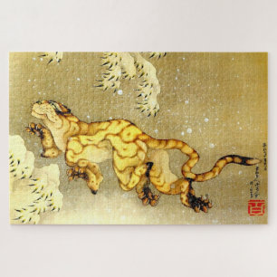 tijger in de sneeuwhoofdstad Katsushika Hokusai 18 Legpuzzel