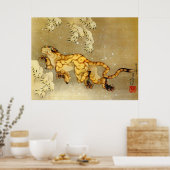 tijger in de sneeuwhoofdstad Katsushika Hokusai 18 Poster (Keuken)