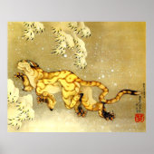 tijger in de sneeuwhoofdstad Katsushika Hokusai 18 Poster (Voorkant)