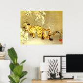 tijger in de sneeuwhoofdstad Katsushika Hokusai 18 Poster (Thuiskantoor)