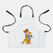 Tijger in de winter met de Scarf Schort (Voorkant)