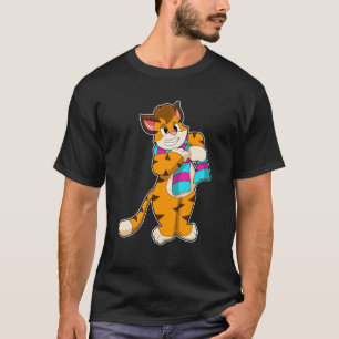 Tijger in de winter met de Scarf T-shirt