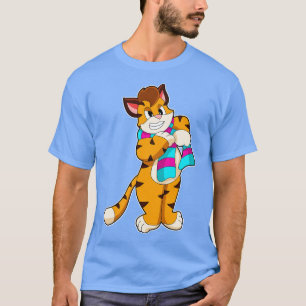 Tijger in de winter met de Scarf T-shirt