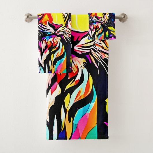 Tijger in een bloemendroom bad handdoek (Insitu)