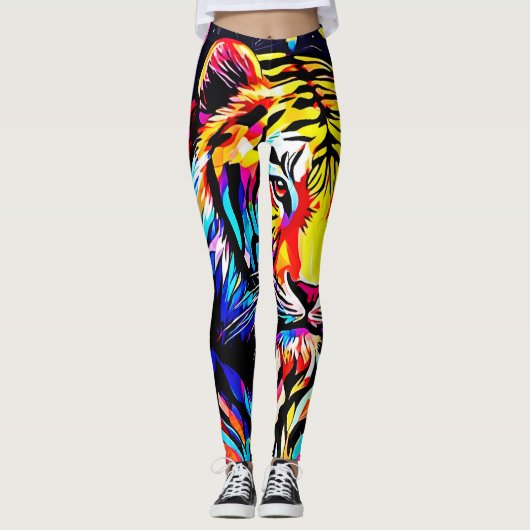 Tijger in een bloemendroom leggings (Voorkant)