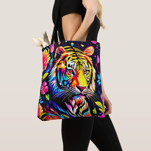 Tijger in een bloemendroom tote bag (Dichtbij)