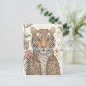Tijger in een jas briefkaart (Staand voorkant)