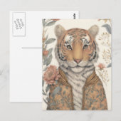 Tijger in een jas briefkaart (Voorkant / Achterkant)
